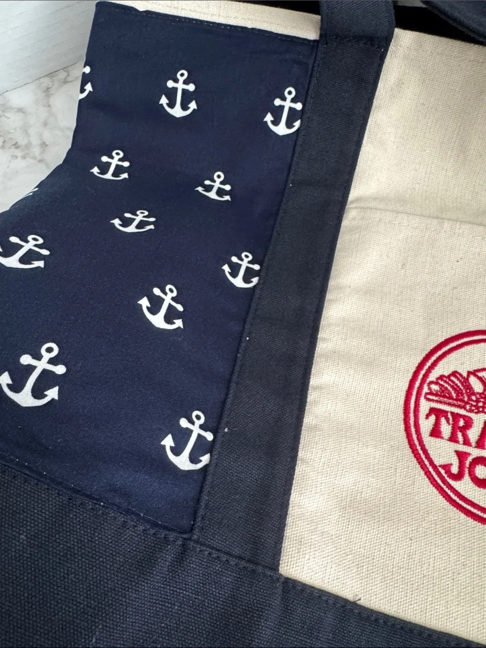 Trader Joe’s Large Navy Canvas Tote. New with Tag. - Picture 11 of 17